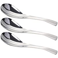 Yardwe Cucharas de sopa de 3 piezas cucharas de sopa de acero inoxidable cucharas de mesa cucharas de cena para el hogar…
